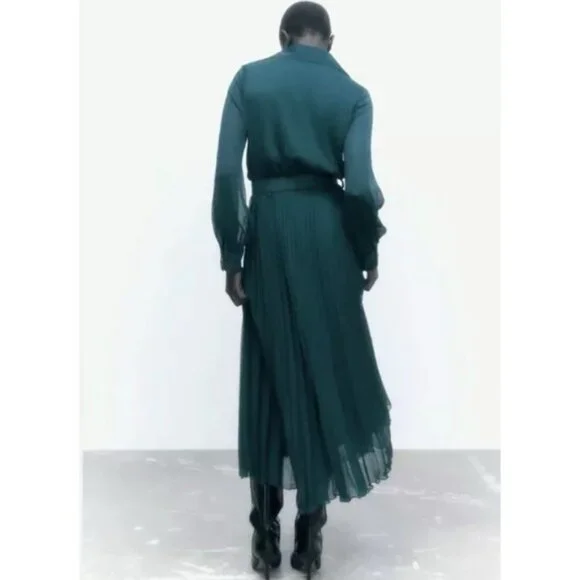 plus size emerald green satin dress Giada Satin Dress main image 0